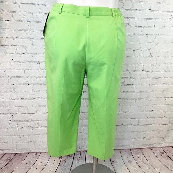 NWT Solar (by Lasania) Lime Green Capri Pants - Sz 14 - Picture 3 of 10